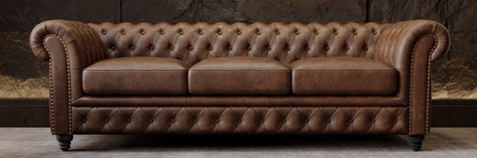 Leather sofa after professional cleaning and polishing